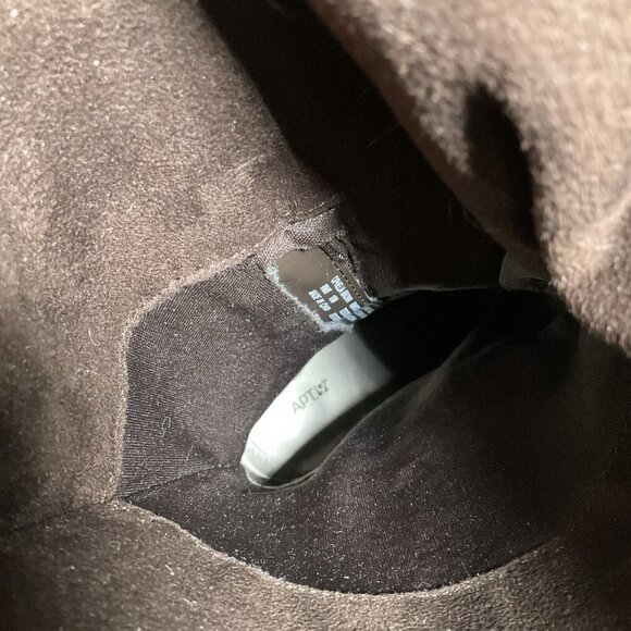 Apt 9 Black Slouchy Zip Side Ladies Dress Boots With Buckle 4” Heel size 10 - Picture 10 of 11